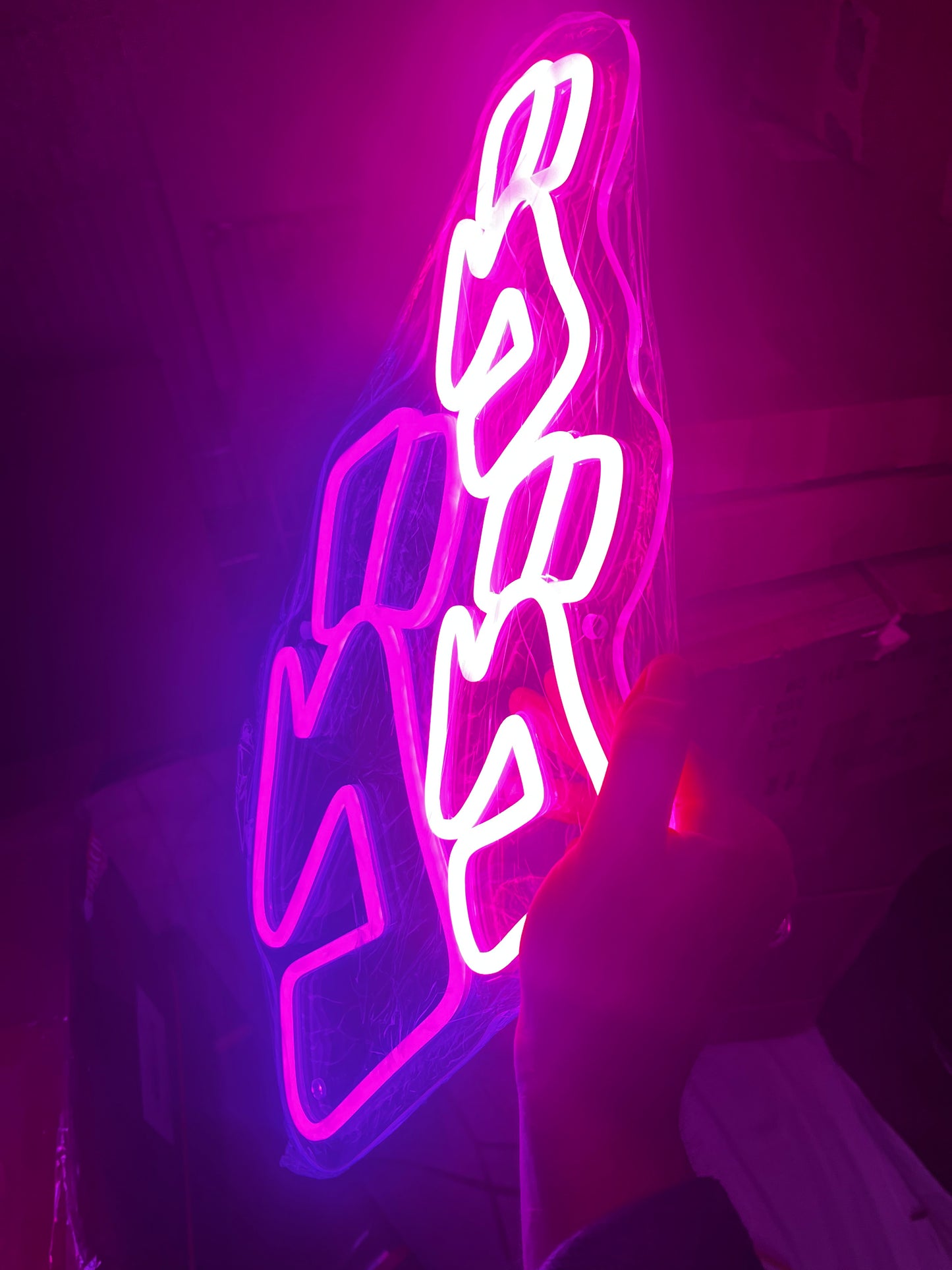 "MENACING" 14" WIDE NEON SIGN