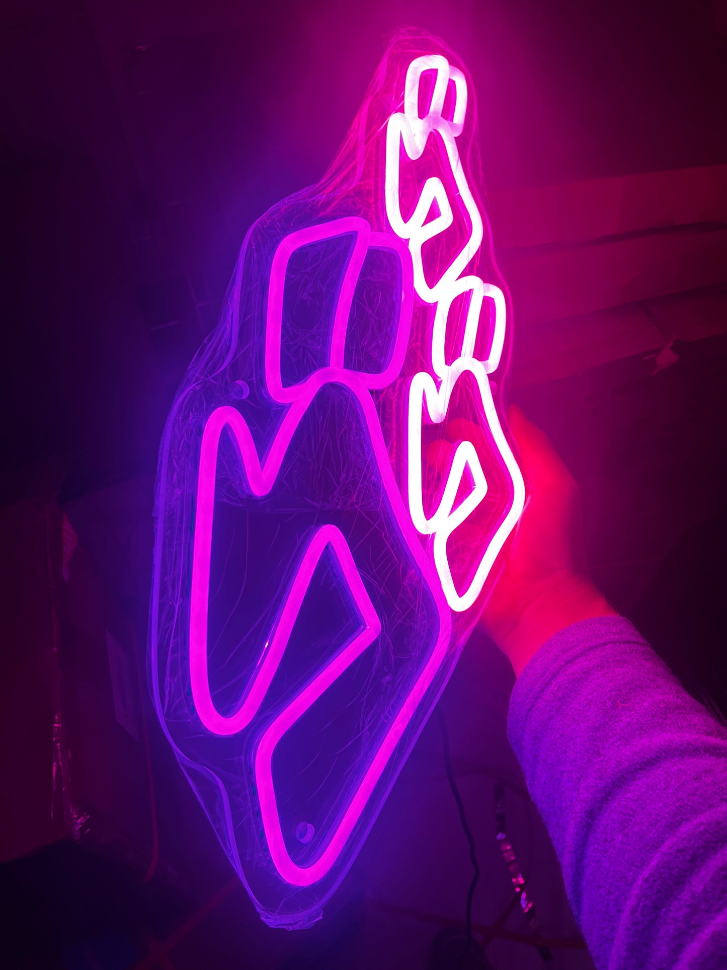 "MENACING" 14" WIDE NEON SIGN