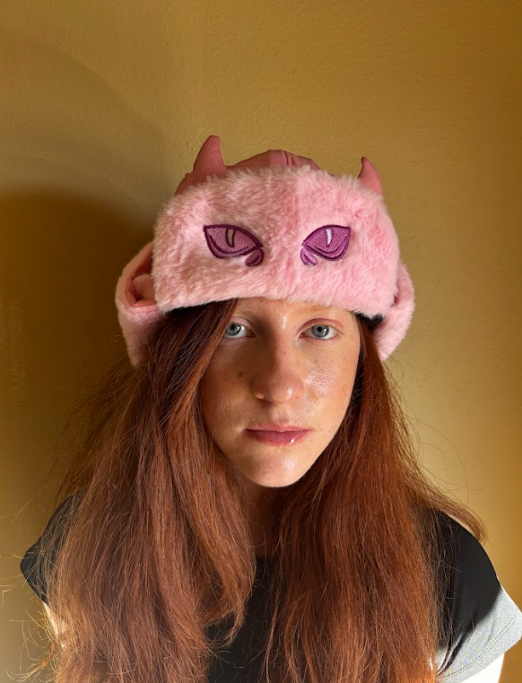 Killer Queen Embroidered Faux Fur Ushanka (3D Horns)