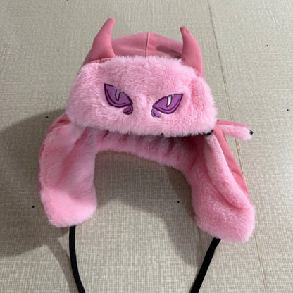 KILLER QUEEN EMBROIDERED USHANKA 3D HORNS (see item description for shipping)