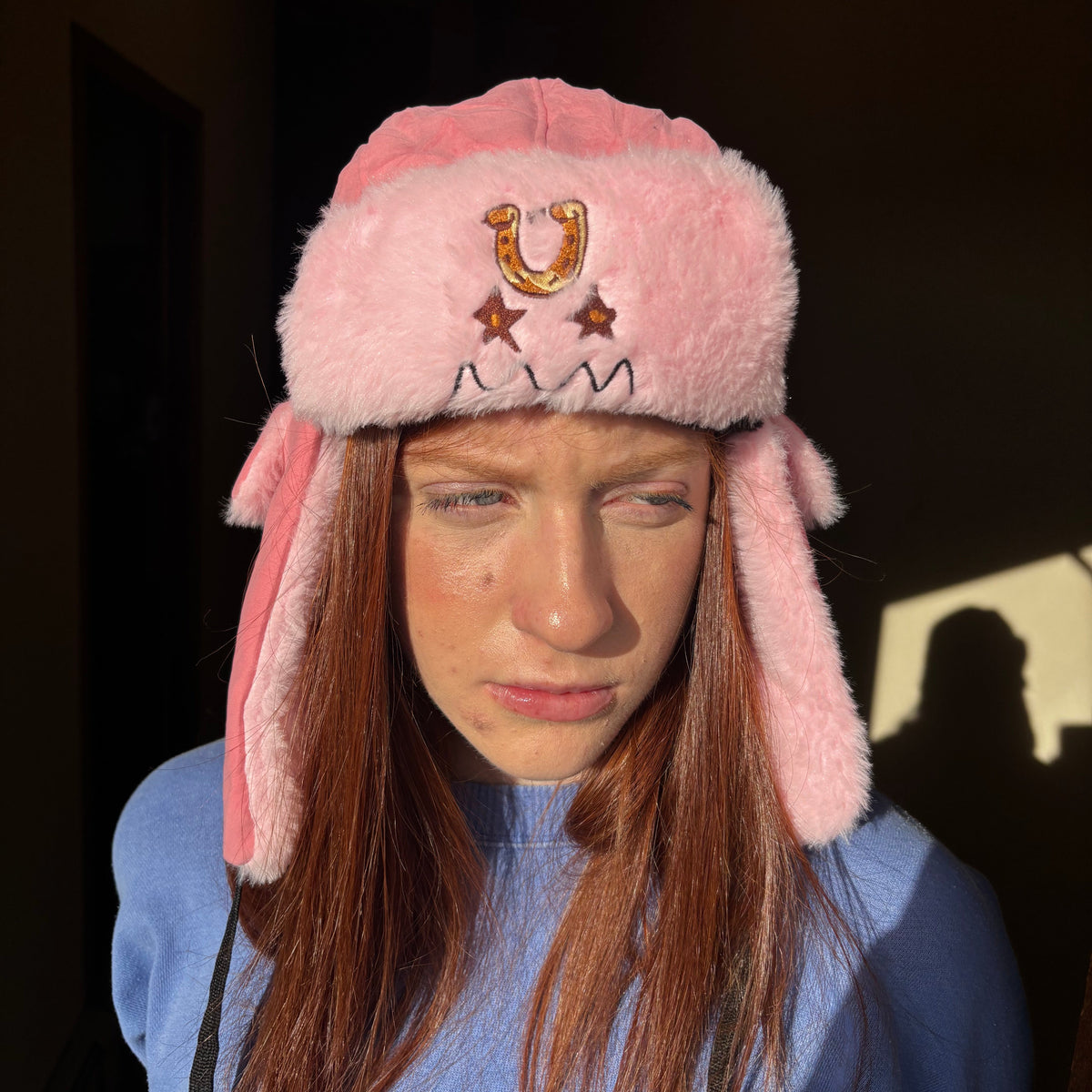 Peep Pink Fur Ushanka Hat Pink RARE Lil Peep Pink Ushanka  display picture 2