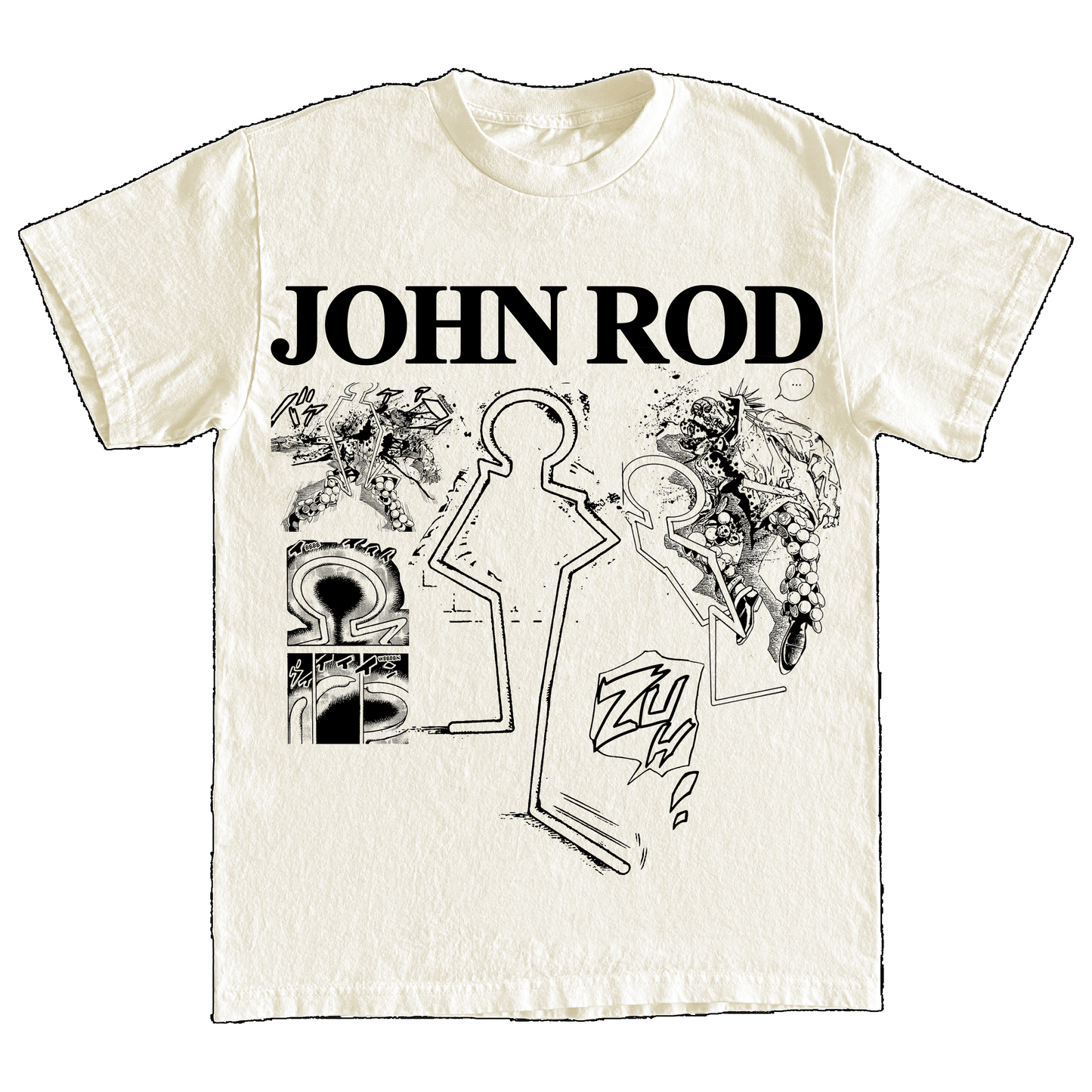 "JOHN ROD" 6oz PRINT T-SHIRT