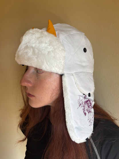 WEATHER REPORT EMBROIDERED USHANKA w/ 3d Horns