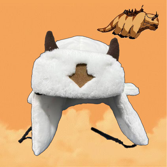 APPA White Embroidered Faux Fur w/ 3d horns Ushanka