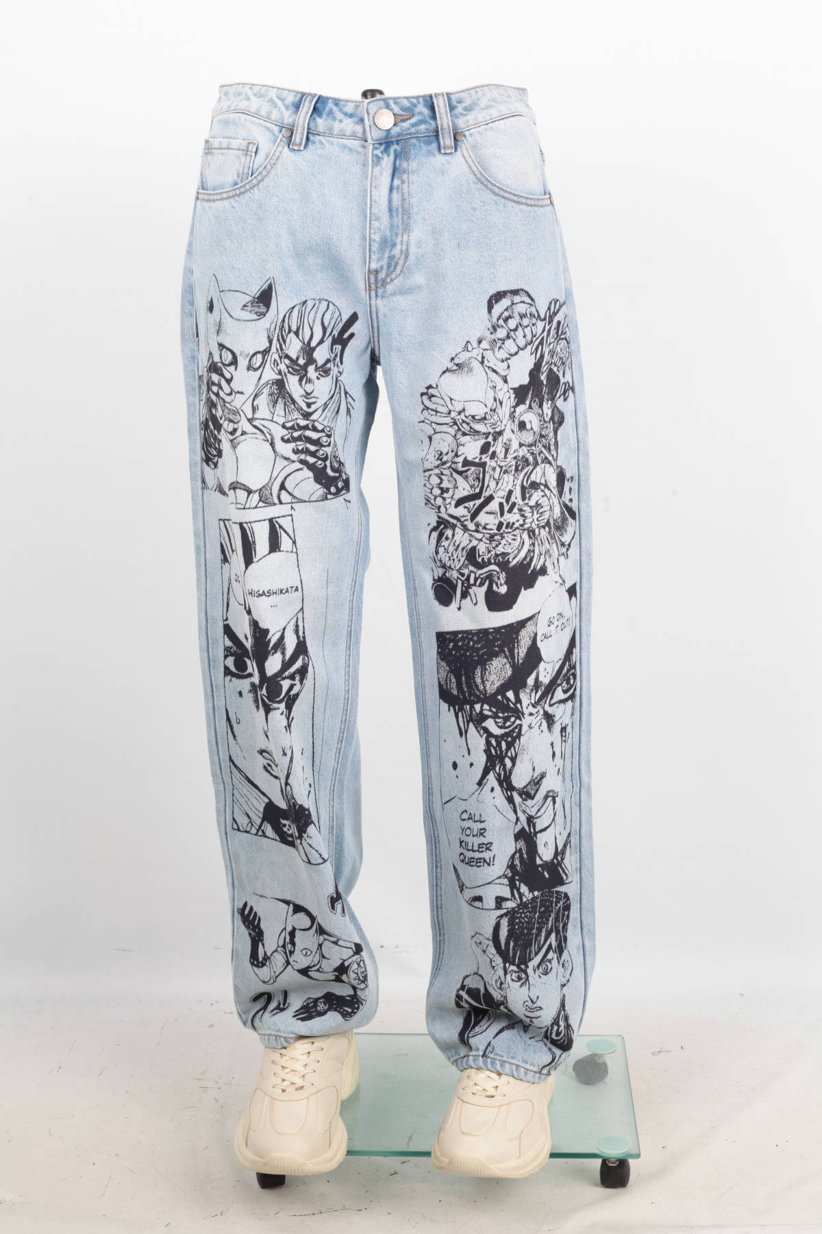 "PART4" 12oz HEAVY STRAIGHT CUT SCREENPRINTED JEANS