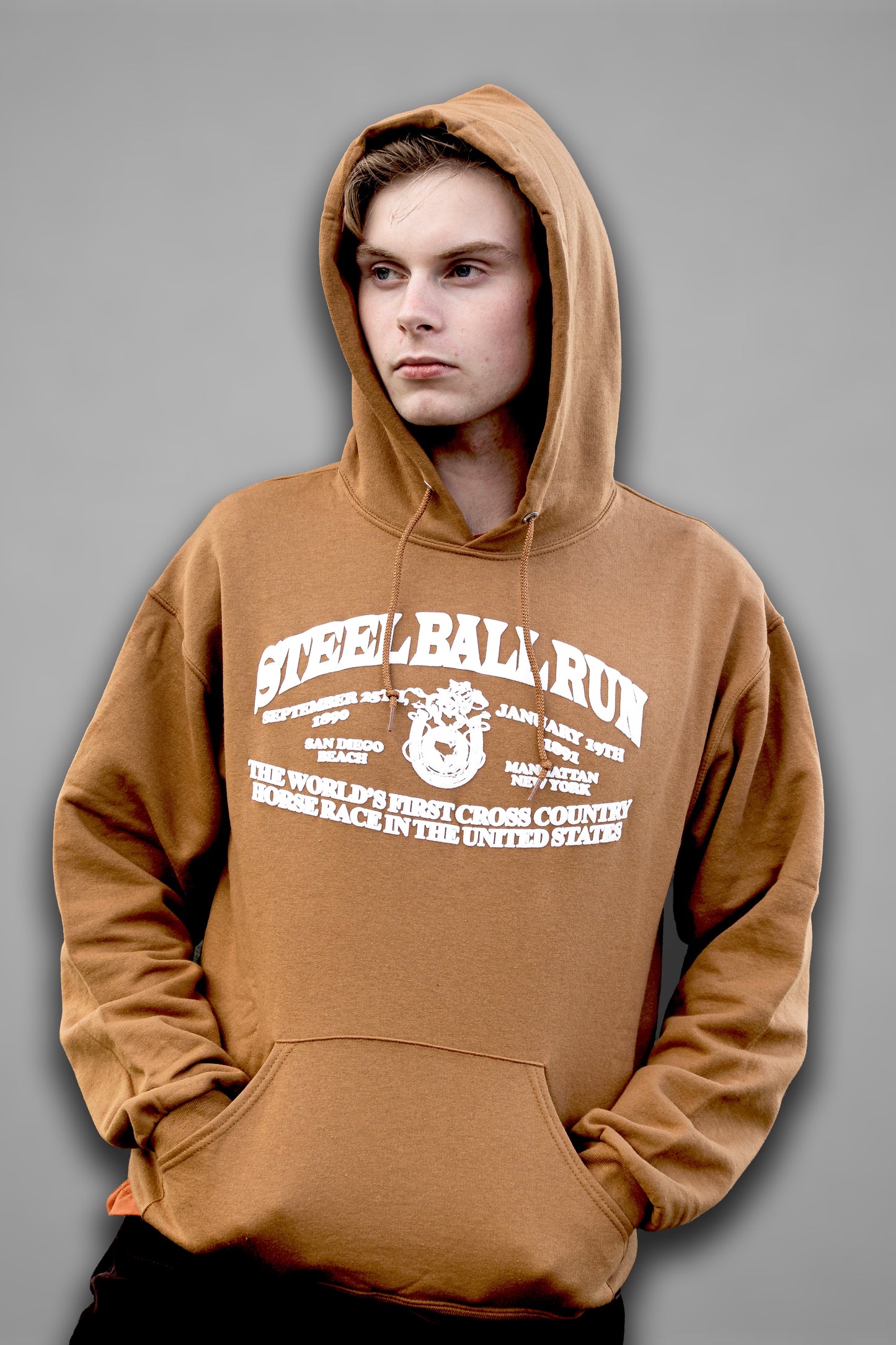 "STEELBALLRUN" 9oz PUFF PRINT HOODIE